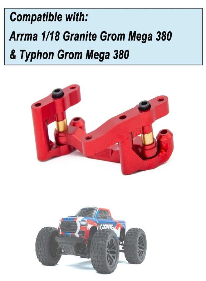 مجموعة توجيه من الألومنيوم XSYGO 7075 لسيارة Arrma 1/18 Granite Grom Mega RC قطع غيار للترقية (بديل ARA340202) (أحمر) - Image 2